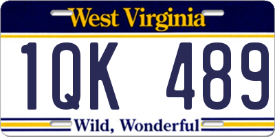 WV license plate 1QK489