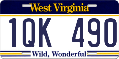 WV license plate 1QK490