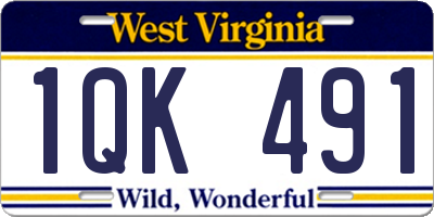 WV license plate 1QK491