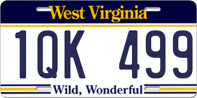 WV license plate 1QK499