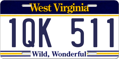 WV license plate 1QK511