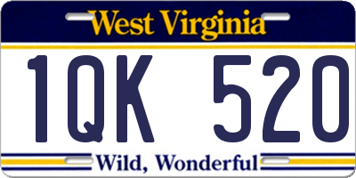 WV license plate 1QK520