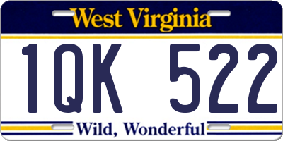 WV license plate 1QK522