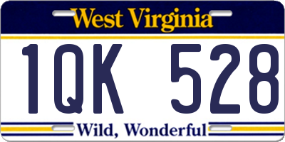 WV license plate 1QK528