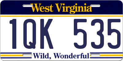 WV license plate 1QK535