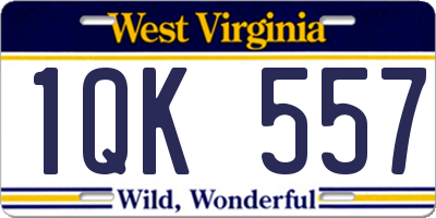 WV license plate 1QK557
