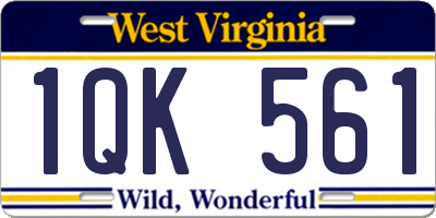 WV license plate 1QK561