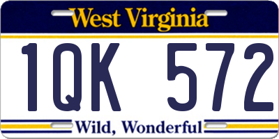 WV license plate 1QK572
