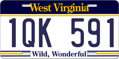 WV license plate 1QK591