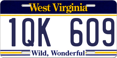 WV license plate 1QK609