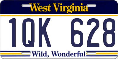 WV license plate 1QK628