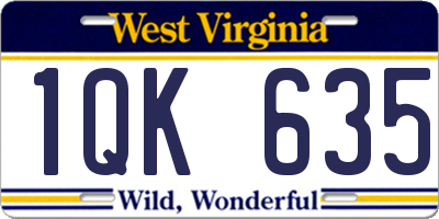 WV license plate 1QK635
