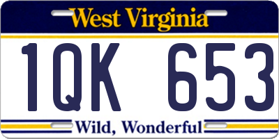 WV license plate 1QK653