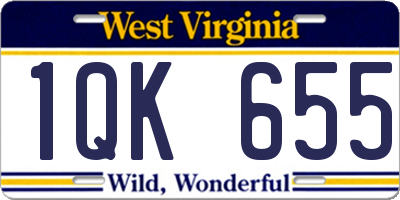WV license plate 1QK655
