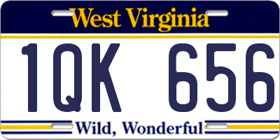 WV license plate 1QK656