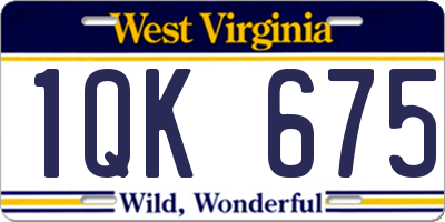 WV license plate 1QK675