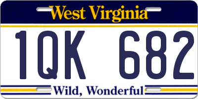 WV license plate 1QK682