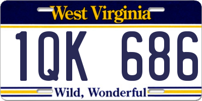 WV license plate 1QK686