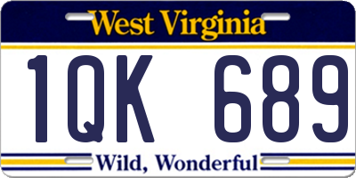 WV license plate 1QK689