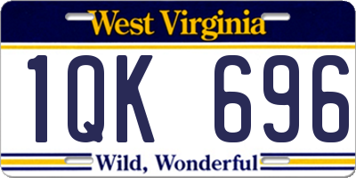 WV license plate 1QK696