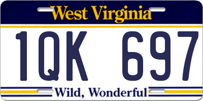 WV license plate 1QK697
