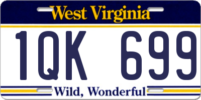 WV license plate 1QK699