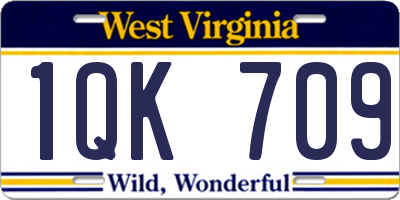 WV license plate 1QK709