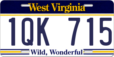 WV license plate 1QK715