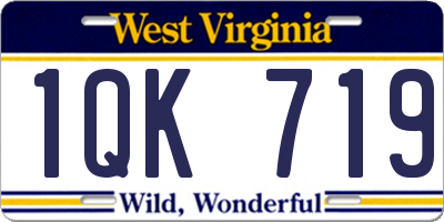 WV license plate 1QK719