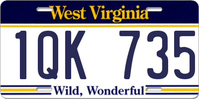 WV license plate 1QK735