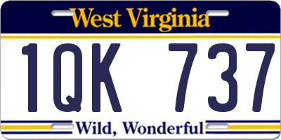 WV license plate 1QK737