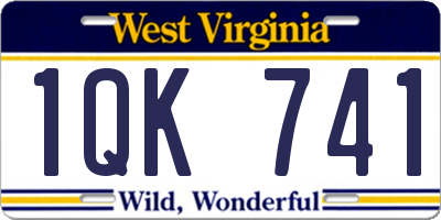 WV license plate 1QK741