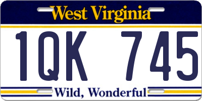 WV license plate 1QK745