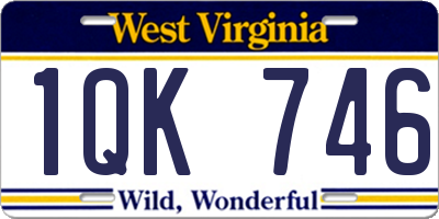 WV license plate 1QK746