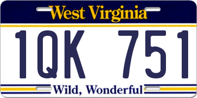 WV license plate 1QK751