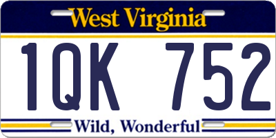 WV license plate 1QK752