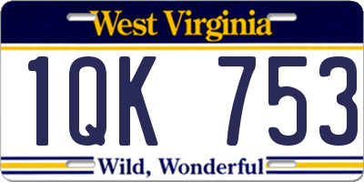 WV license plate 1QK753