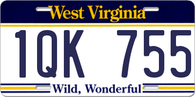 WV license plate 1QK755