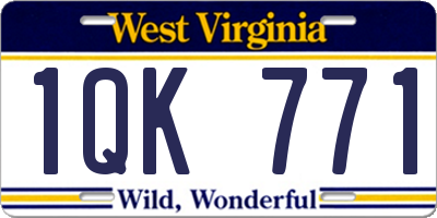 WV license plate 1QK771