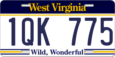 WV license plate 1QK775