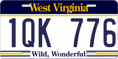 WV license plate 1QK776