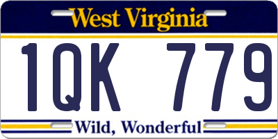 WV license plate 1QK779