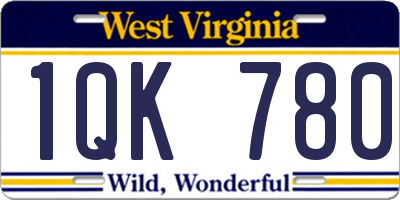 WV license plate 1QK780