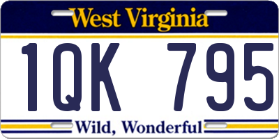 WV license plate 1QK795