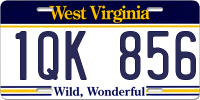 WV license plate 1QK856