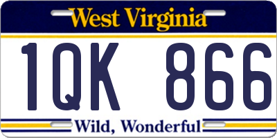 WV license plate 1QK866