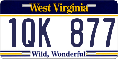 WV license plate 1QK877