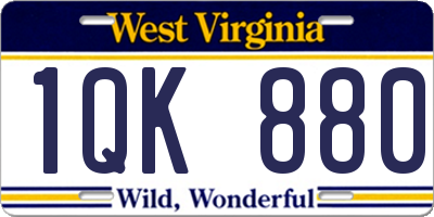 WV license plate 1QK880