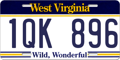WV license plate 1QK896