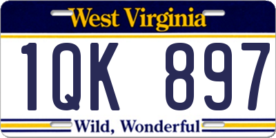 WV license plate 1QK897